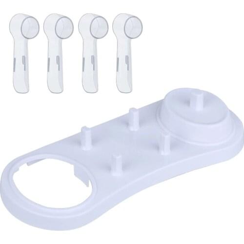 Electric holder with 4pcs tooth brush Heads Protective Cover for Oral B D12 D20 D16 D10 D36 3757