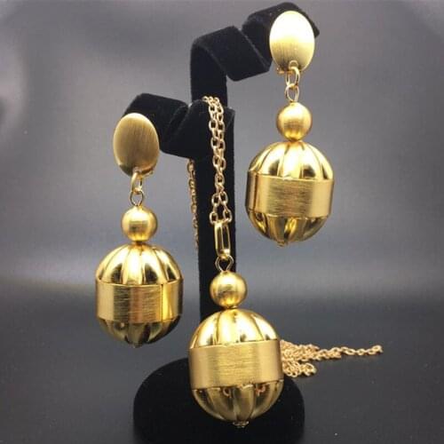 F&Y Temperament Exaggerates Small bell Earring Jewelry sets Design Nigeria Wedding Jewelry Suit Fashion for African Women
