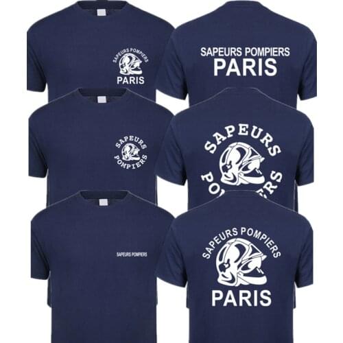 Sapeurs Pompiers Paris T Shirt Men France Firefighter Fire Department Brigade T-shirt Short Sleeve Cool Tops QR-025