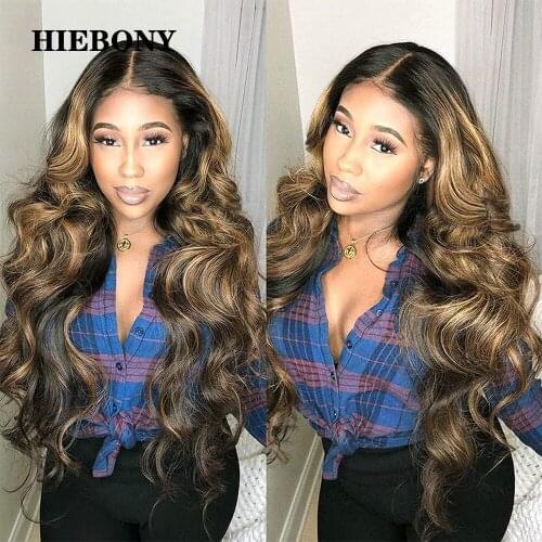 Highlight 1b27 Loose Wave Lace Front Human Hair Wigs Bleached Knots Brazilian 13x6 Highlight Wavy Lace Front Wigs with Baby Hair
