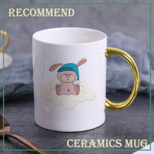 Ceramic Good night rabbit Coffee Mug Breakfast Cup Handgri Travel Mug Novelty Gifts For Your Friends кружки canecas KTDW-055