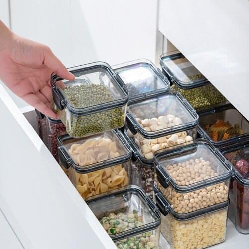 Food Storage Container Transparent Plastic Pasta Refrigerato Sealed Cans Kitchen Noodle Box Multigrain Storage Airtight Pantry