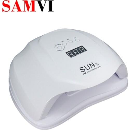 SAMVI 54W Nail Lamp 10S/30S/60S Timer LED Nail Dryer Dual UV LEDs Nail Lamp Curing Light With Bottom Gel Lamp Dryer For Nail