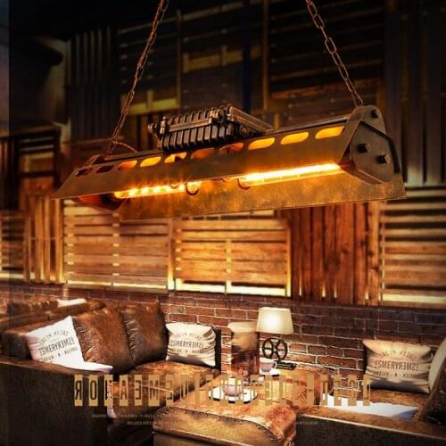 Loft Iron Pendant Light 4 Edison Bulbs. Nightclub Industrial Steampunk Metal Punk Lamp Vintage Retro Deco Lighting Fixture