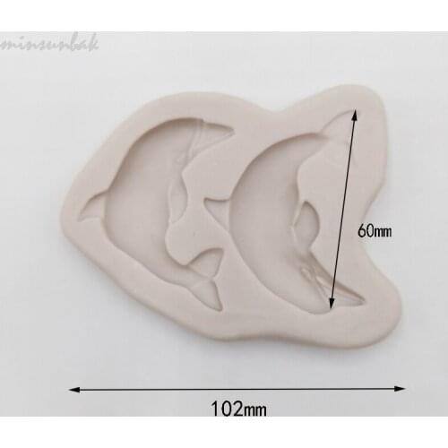 Minsunbak Dolphin Silicone Mold DIY Chocolate Candy Fondant Mould Wedding Birthday Cake Decoration Tools Sugar Craft Tool