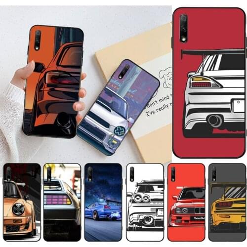 Cartoon Car JDM Tail Light Phone Case for Huawei Honor 30 20 10 9 8 8x 8c v30 Lite view pro
