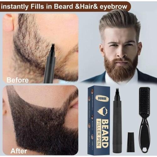 Beard Filling Pen Kit Barber Pencil With Brush Salon Hair Engraving Styling Eyebrow Tool Male Mustache Repair Shape