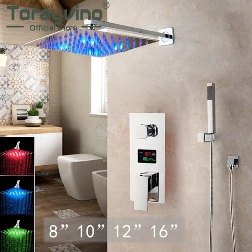 Complete Bathroom Sets Chuveiro Com Led Shelves For Wall Mounted Brass Faucets And Control Valve With Display Screen Mixer Taps