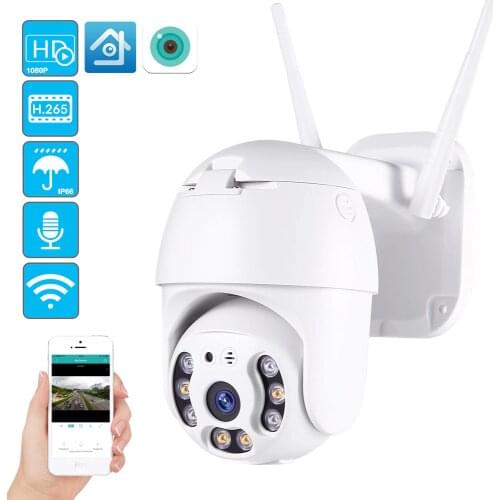 NEWEST H.265 PTZ IP Camera 2MP WiFi Cloud Storage Motion Voice Alert Dual Antenna Dual IR Light PTZ Security Surveillance Camera