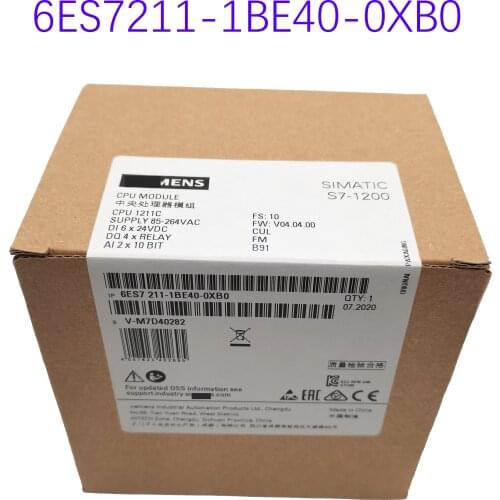Brand New Original 6ES7 211-1BE40-0XB0 CPU 6ES7211-1BE40-0XB0 S7-1200 CPU 1211C AC/DC/RELAY 6ES72111BE400XB0 Spot