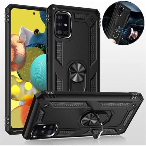 Shockproof Rugged Ring Stand Cover Fundas For Samsung Galaxy A01 Core A11 A21 A31 A41 A51 A71 A21S Case TPU Bumper Shell Coque