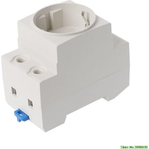 EU Type 35mm DIN Rail Mount AC Power Socket 16A 250V AC Connector