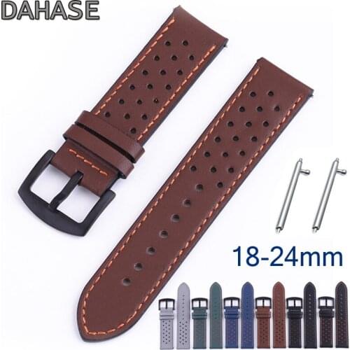 Watch Band for Samsung Huawei Amazfit Leather Watch Strap 18mm 20mm 22mm 24mm Replacement Genuine Leather Wristband Bracelet