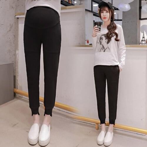 Pregnant women pants bottoming pants 2019 new fashion spring cotton harem pants tide mother outside wearing spring