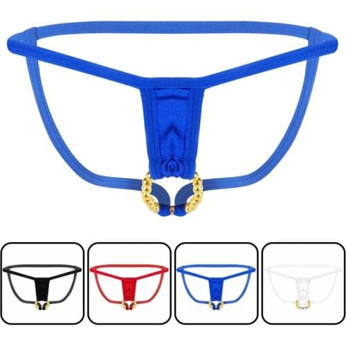 Thongs and G Strings Cueca Super Hot 2019 Sexy Gay Erotic Underwear for Men Gay Thong Homme Slip Beads Ring Mens jockstrap