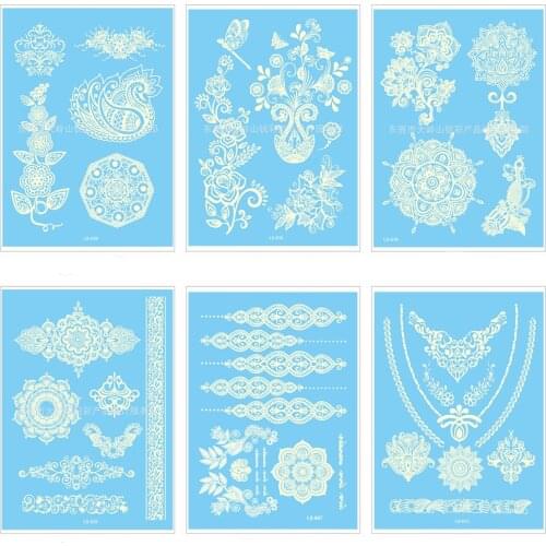 21 X 15 CM White laciness Tattoo Sexy Cool Beauty Tattoo Waterproof Hot Temporary Tattoo Stickers
