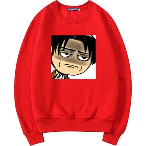 Hot Sale Anime Attack on Titan Hoodie Vintage Manga Shingeki No Kyojin Male Hoody Fashion Kawaii Cartoon Print Pullovers