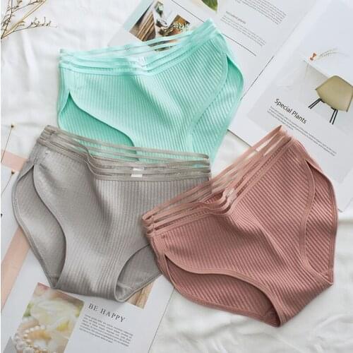 Famous Brand Womens Cotton Panties Female Lace Edge Breathable Briefs Sexy Underwear Women Cotton Crotch Lingerie Intimates