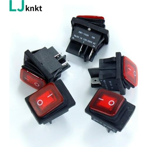 Waterproof ship type switch Four feet and two gears power Rocker switch with lamp IP65 KW1-103A T85