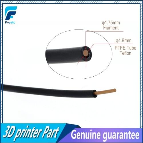 1Meter Black PTFE Tube Teflonto TL-Feeder Rostock Bowden Extruder 1.75mm Fila ID 1.9mm OD 4mm Cloned Capricornus Tube
