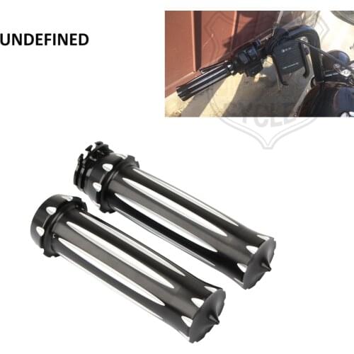 1" Motorcycle Handlebar Grips CNC Black Cut 25mm Hand Grips Throttle For Harley Touring Tri-Glide Road King CVO Breakout 08-17