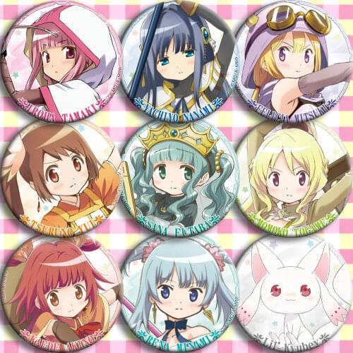 1pc Puella Magi Madoka Magica anime badges Homura Miki Sayaka Tomoe Mami 58mm Badges Brooch