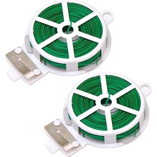 100Ft 30 Meters Garden Tool Plant Twist Tie Roll Spool Dispenser with Cutter Gardening Plant Training Wire Cable Snack Tie