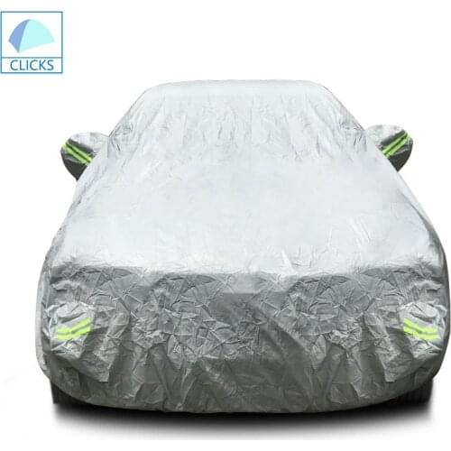 2 Layer PEVA Cotton Silver Logo Sun UV Rain Snow Dust Proof Thermal Insulation Car Cover With Reflective Stripe