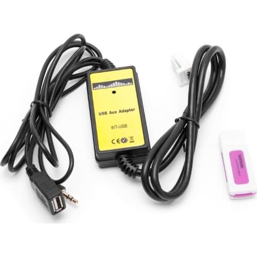 2x6Pin Audio AUX Cable Auto Car USB Aux-in Cable Adapter MP3 Player Radio Interface For Toyota Camry/Corolla/Matrix Oct10