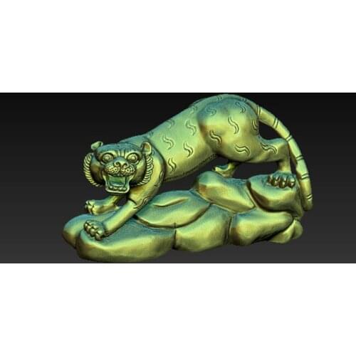 Tiger 3d model for cnc 3D carved animal sculpture machine or 3D printers in STL file format