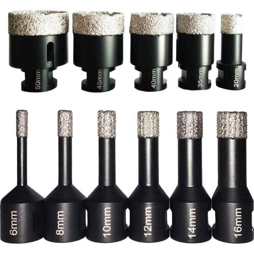 M14 thread Dry Vacuum Brazed Diamond Drilling Core Bit 6-150mm Granite Tile Marble Reamer Hole Angle grinder Drill Bits