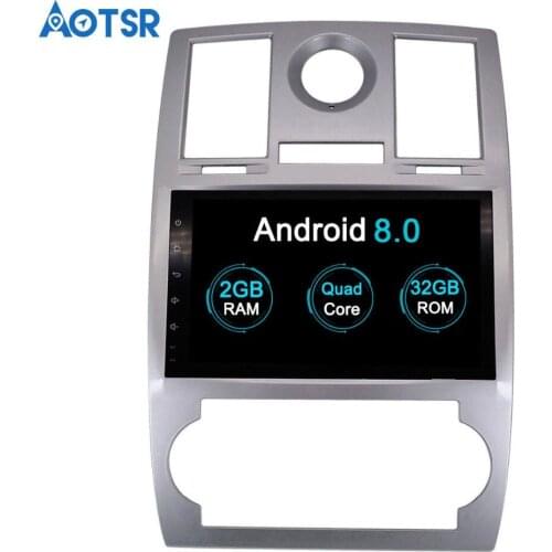 Aotsr 9" HD Android 8.0 car GPS for Chrysler 300C 2000-2014 Car DVD Player with GPS 3G 4G WIFI BT SWC Navigation Radio Free Map