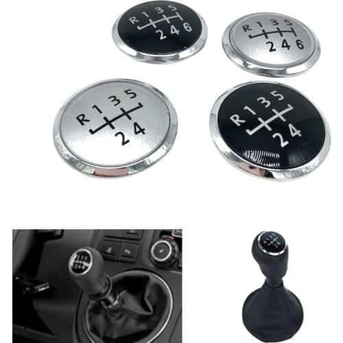 Car Styling 5 / 6 Speed Gear Shift Knob Badge Emblem Cap Cover Replacement For Volkswagen VW / Transporter T5 T5.1 Gp 2003-2011