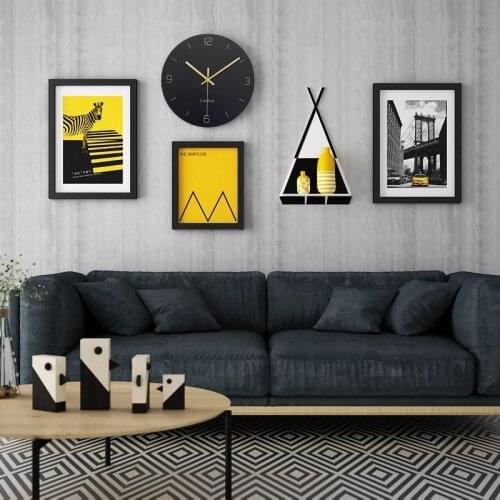 Free Shipping Nordic Style Home Decor Bedroom Living Room Family Wall Decoration Wooden Wall Photo Frame Set With HD PictureS