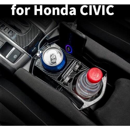 Central control water cup holder storage storage box USB mobile phone holder modification For Honda Civic 10th 2016-2020 2021