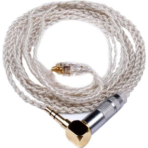 DIY Replacement MMCX Cable for Shure SE215 SE425 SE535 SE846 Earphone Silver Plating Line Headphone Wire with Heat Shrink Tubing