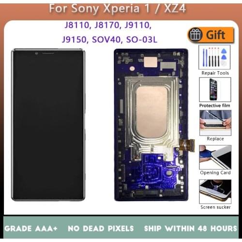 For Sony Xperia 1 J8110 J8170 J9110LCD screen assembly with front case touch glas,For Sony Xperia XZ4 LCD Display original Blac