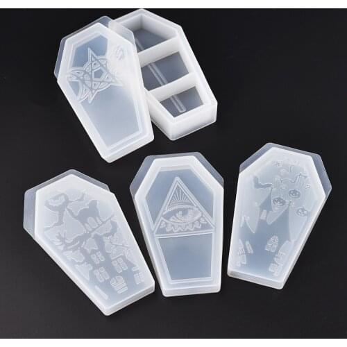 Halloween Coffin Storage Box Silicone Mold Resin Molds For Jewelry Making Tools DIY Crystal Epoxy UV Gift Box