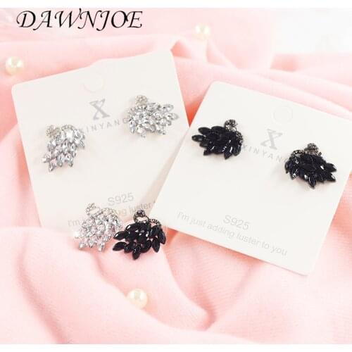 2020 Hit Fashion S925 Needle Black White Swan Earrings Simple Crystal Charming Temperament Gifts Earrinsgs for Women