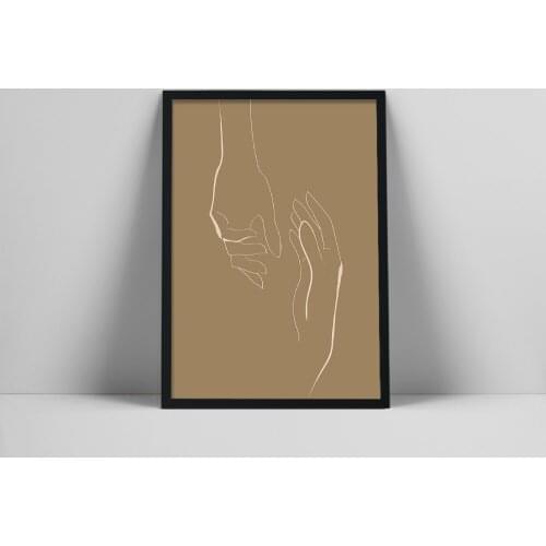Delicate Hands Art Print | Hands Line Illustration | Neutral Wall Print | Minimalist Line Art | Simple Line Draoster | Earm Col