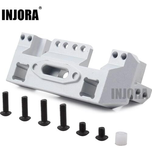INJORA 1PCS Aluminum Alloy Black/Silver Front Servo Stand Bumper Mount for 1/10 RC Crawler TRAXXAS TRX-4 TRX4