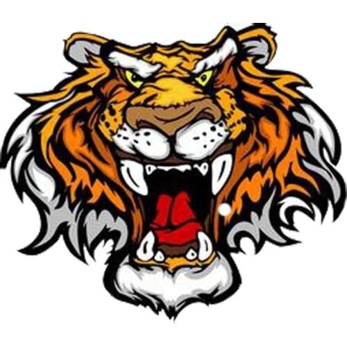 Creative Funny Cartoon Fierce Tiger Decal Car Sticker Paint Scratch Occlusion Sunscreen Waterproof Bumper Stickers Kk13*11cm