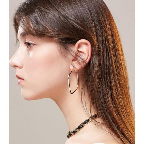 Trendy Large Hoop Earrings for Women Gold Filled Geometry Women Pageant Earrings Fashion Jewelry