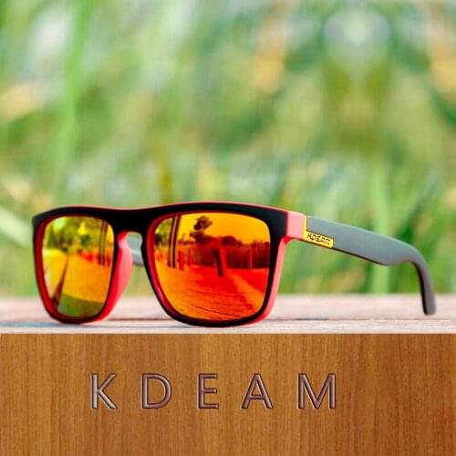 KDEAM Sports Style Polarized Sunglasses Men HD Driving Sun Glasses Ultralight Eyewear Frame Goggle Vintage Male Gafas sol XH26