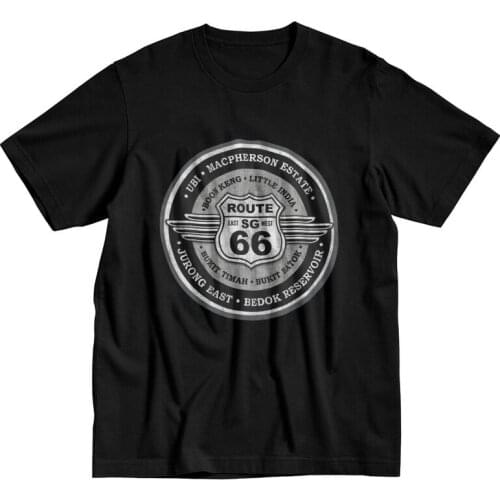 Male Vintage Historic Route 66 T Shirts Short-Sleeve Cotton Tshirts Trendy T-shirt Mother Road America Highway Tee Top Clothing