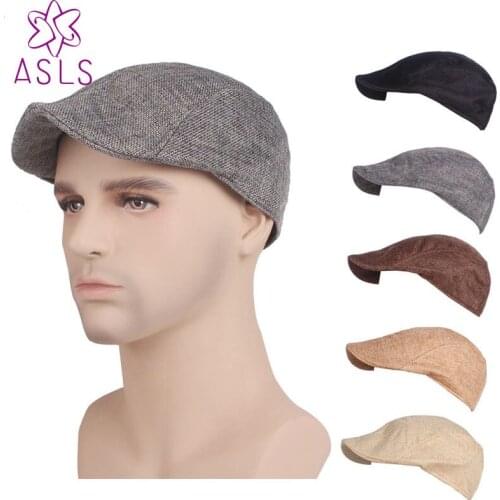 2018 New fashion Unisex linen Casual duck tongue Beret Cap Hat forward leisure trendsetter