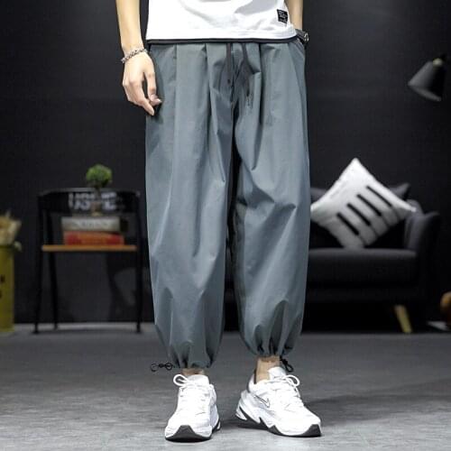 New Casual Male Solid Color Long Pants Super Loose Fit Men Sweatpants In Pure Color Loose Fit Retro Style Mens Sweatpants Stree