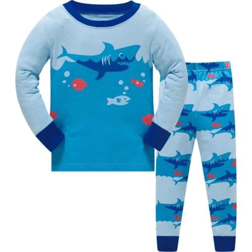 Kids Boys Shark Pajamas Toddler Sleepwear Clothes Sets Infant Child Robe Children New Year Pijamas For Boy Christmas Pyjamas