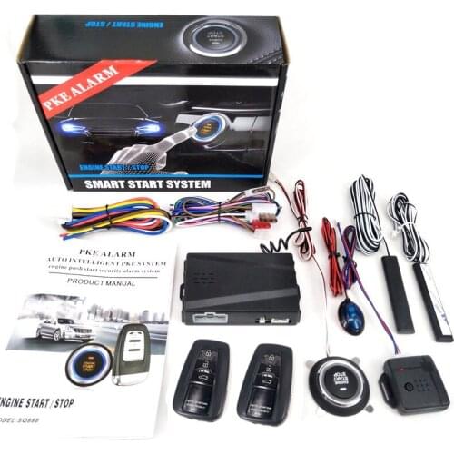 PKE Smart Key Car Alarm Passive Keyless Entry System Engine Start Stop Push Button Remote Starter Auto-sensing CHADWICK 888 T4