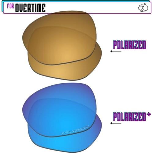EZReplace Polarized Replacement Lenses for - Oakley Overtime Sunglasses - BlueP Plus-GunmetalP